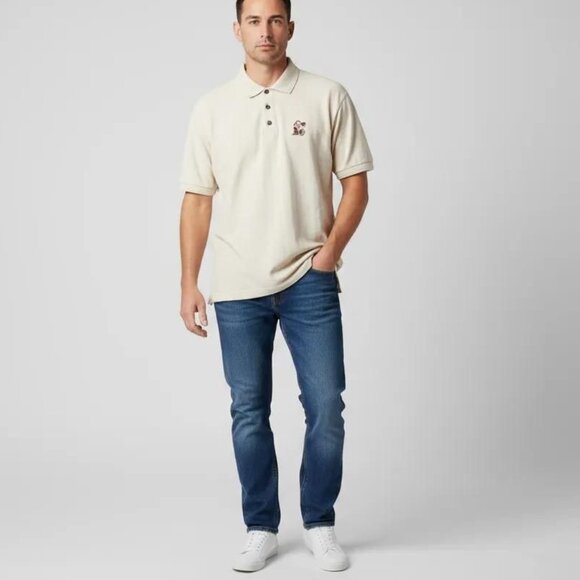 Walt Disney World Herringbone Pattern Embroidered Grumpy Golf Polo Shirt Size XL - Picture 1 of 12